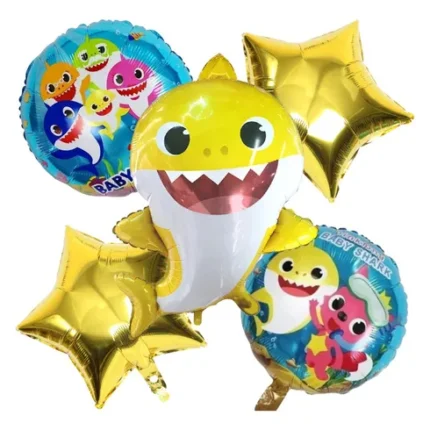 set globos de baby shark amarilla