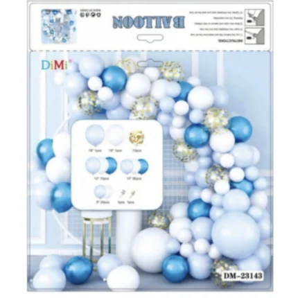Combo grande de Guirnalda de Globos de colores azul y blanco