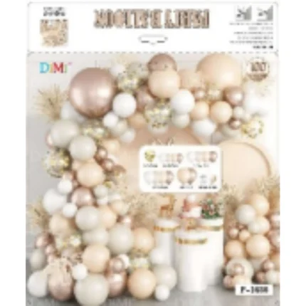 Combo grande de Guirnalda de Globos - Blanco y Dorado