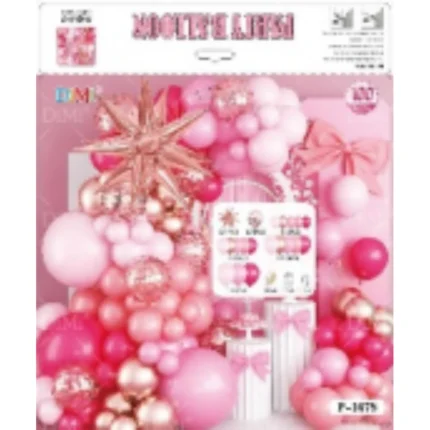 Combo grande de Arco de Globos Rosa y Oro Rosado