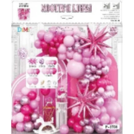 Combo grande de Arco de Globos Rosa y Lila, con Kit de Guirnalda de Globos