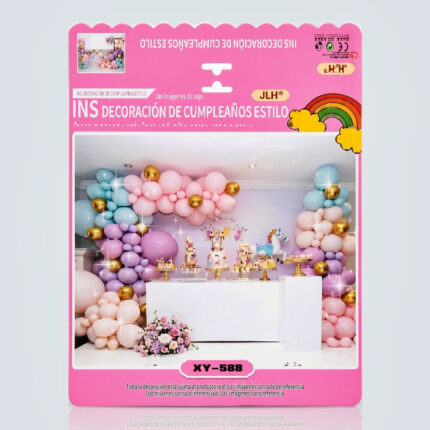 Combo Grande De Globos Para Arco Orgánico Pastel Y Dorado XY-588