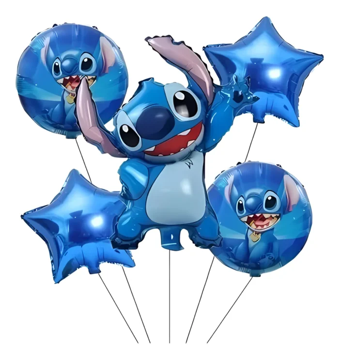 set 5 globos stitch