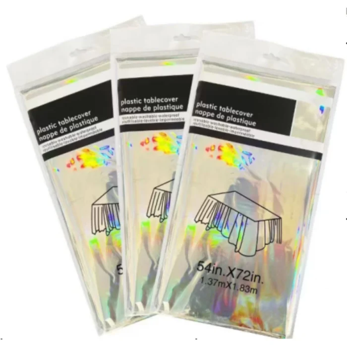 Mantel de plástico holográfico iridiscente para fiesta - Imagen 1
