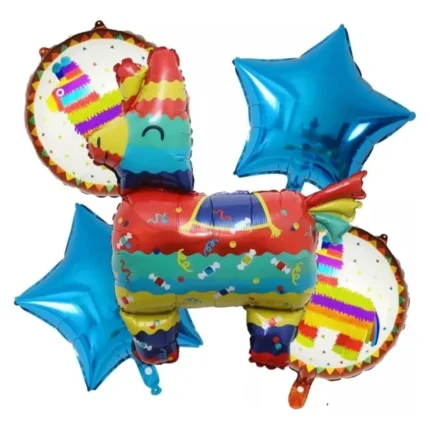 set 5 globos de llama mexicana