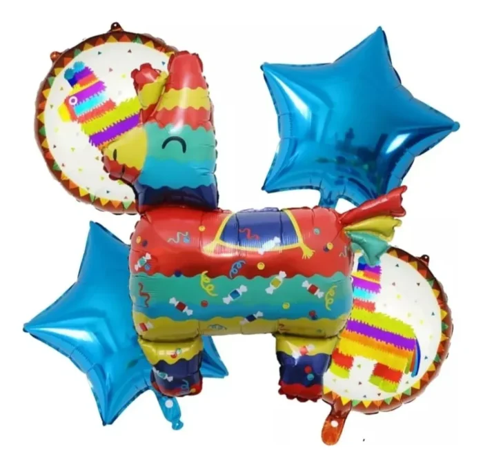 set 5 globos de llama mexicana