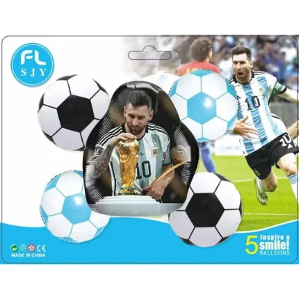 set globos de messi con la copa mundial