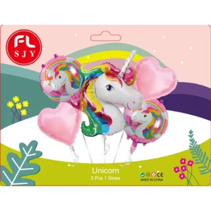 set globos de unicornio