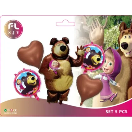 set globos de masha y el oso