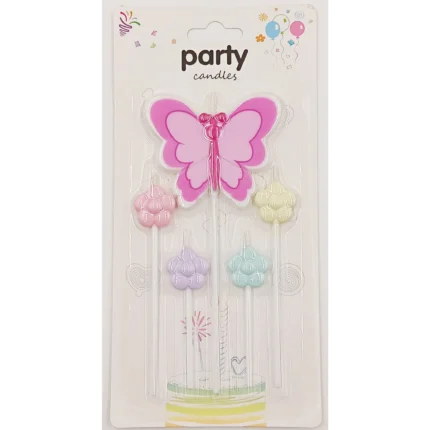Velas decorativas mariposa y flores pastel