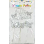 Set Cake Topper "Feliz Cumpleaños" + Mariposas Deco - Imagen 2