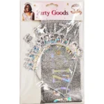 Diadema con Lazo "Happy Birthday" con Corona y Brillo Iridiscente.
