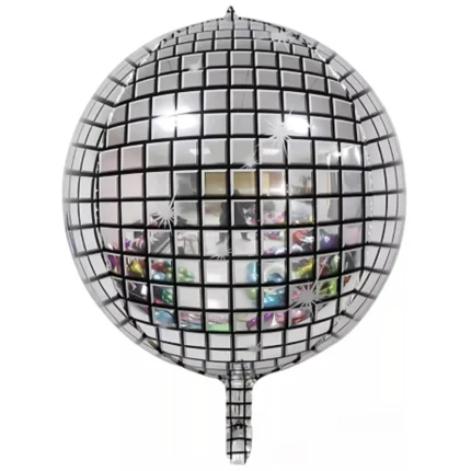 Pack de 20 Globos de Bola de Discoteca 4D 22"