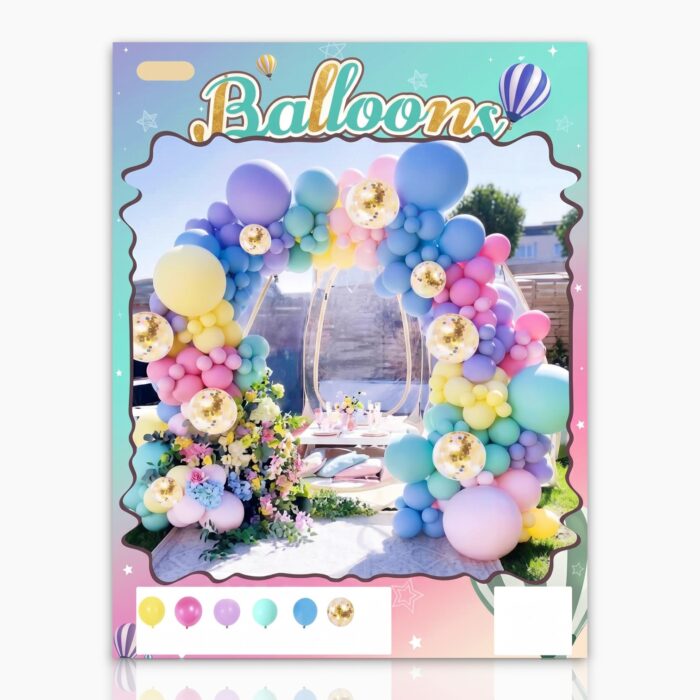 Combo Grande de Globos Arco Orgánico Colores Pastel Y Globos Con Confeti - Imagen 1