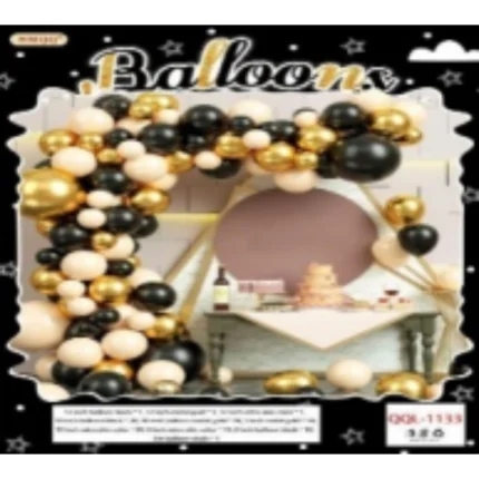 Combo grande de Arco de Globos Negro, Dorado y Crema, con Kit de Decoración para Cumpleaños, Aniversarios y Fiestas Elegantes.