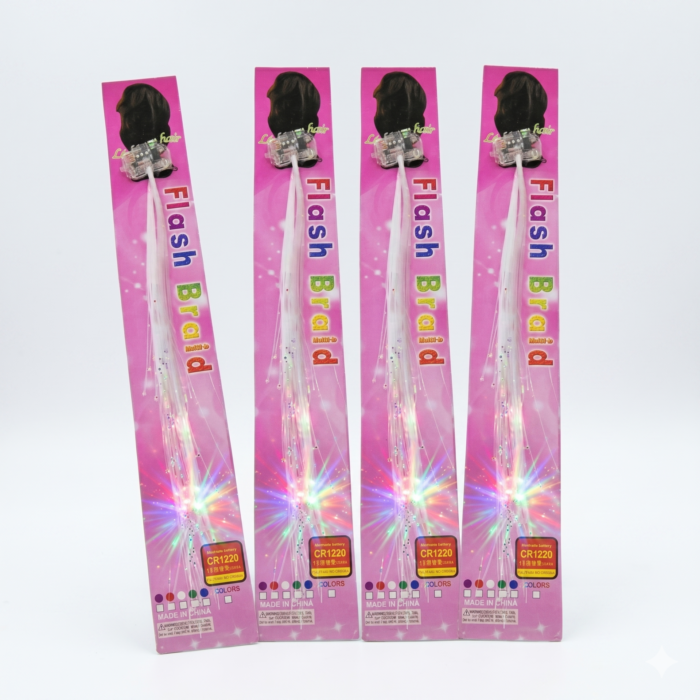 Extensión de Pelo con Luces LED - Clip de Fibra Óptica Luminosa - Imagen 1
