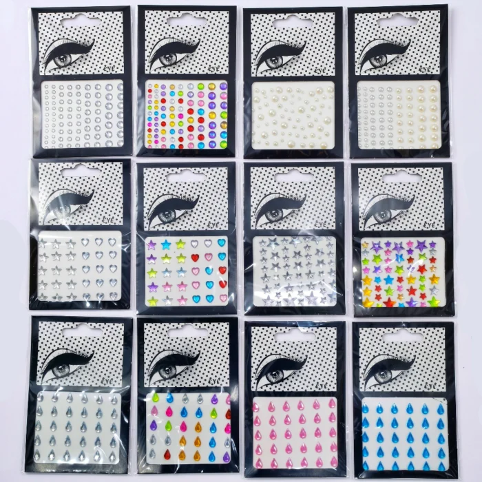 Plancha de Gemas Autoadhesivas Individuales - Strass y Perlas para Cara - Imagen 1