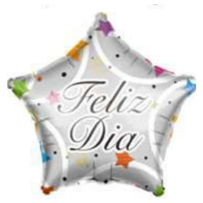 Pack de 50 Globos En Forma de Estrella Frase "Feliz Día" 10" - Imagen 4