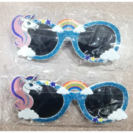 Lentes Gafas de Sol Unicornio Glitter Azul Fiesta Temática