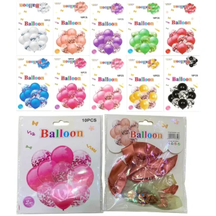 Set de 10 Globos Cromados de Colores