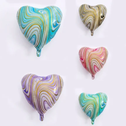Pack de 50 Globos En Forma de Corazón Marmolado 18"