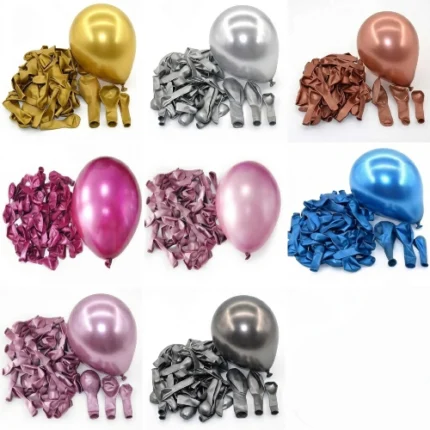Pack de 50 Globos de Látex Cromados para Fiestas 12"
