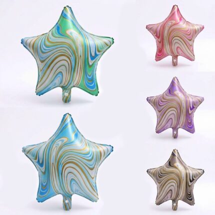 Pack de 50 Globos En Forma de Estrella Marmolada 18"