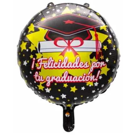 Pack de 50 Globos Redondos 18" de "Felicidades por tu graduación"