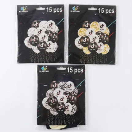 Pack de 15 Globos de Látex Temática TikTok