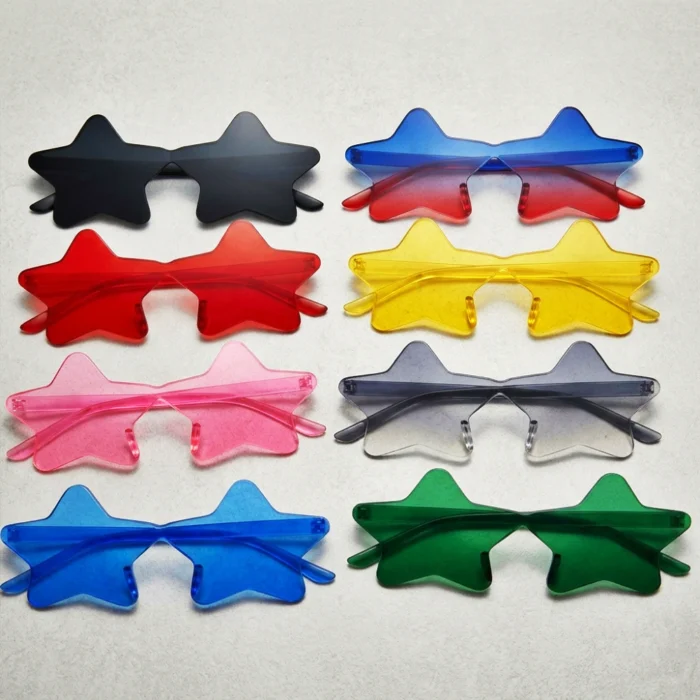 Lentes de Sol Forma Estrella Retro - Gafas de Colores para Fiestas y Eventos - Imagen 1