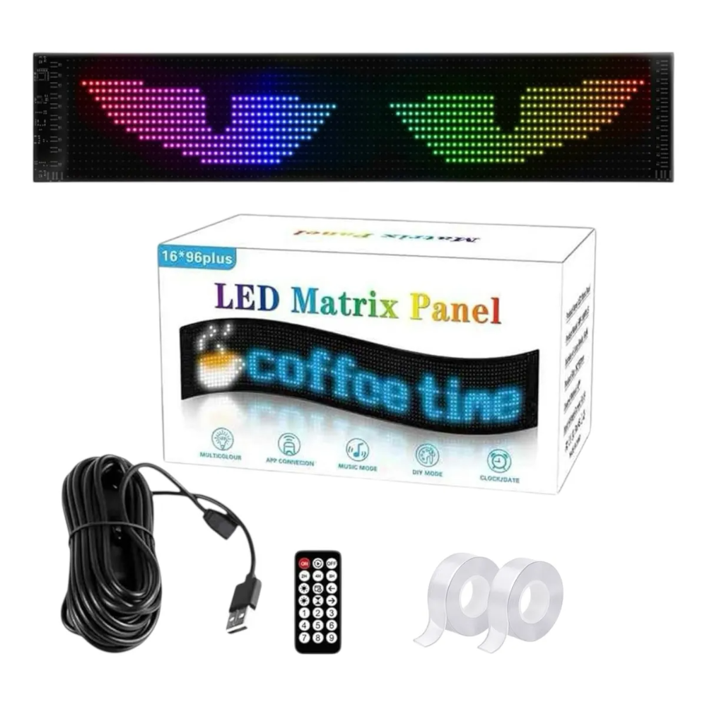 Panel LED Matrix Flexible Programable con Control Bluetooth por App 16* ...