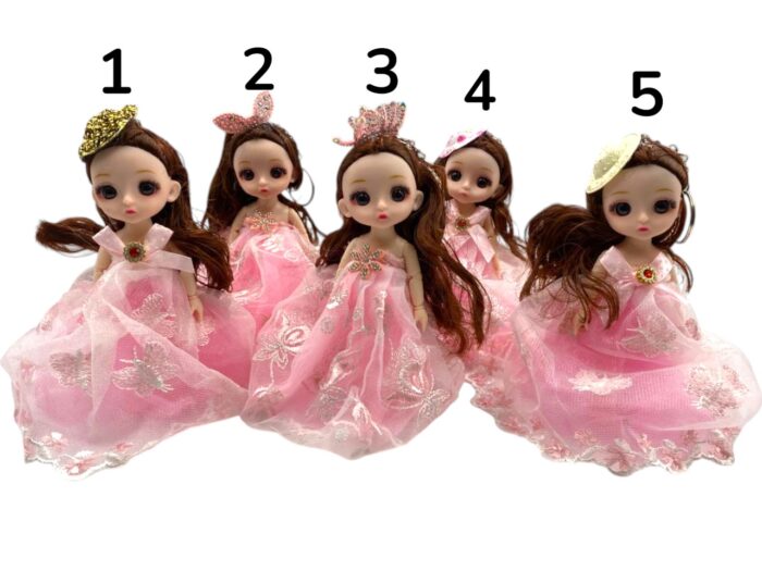 Llaveros de Muñecas Articulación Movil Vestido Rosa - Imagen 1