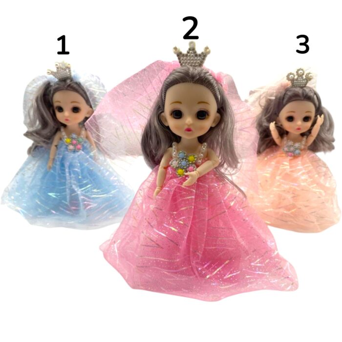 Llaveros de Muñecas Articulada Con Vestido y Corona - Imagen 1