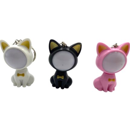 Llaveros de Gato 3D con Luz LED