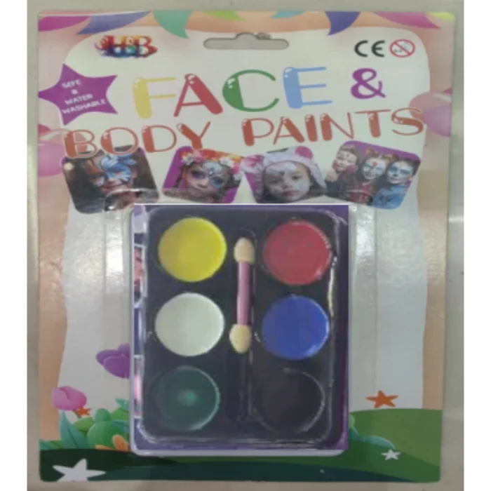 Set de maquillaje HB de 6 colores para cara y cuerpo - Seguro y lavable con agua
