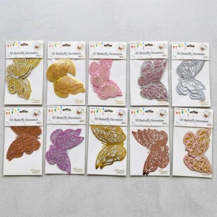 Paquete de Mariposas Decorativas Dobles Metalizadas