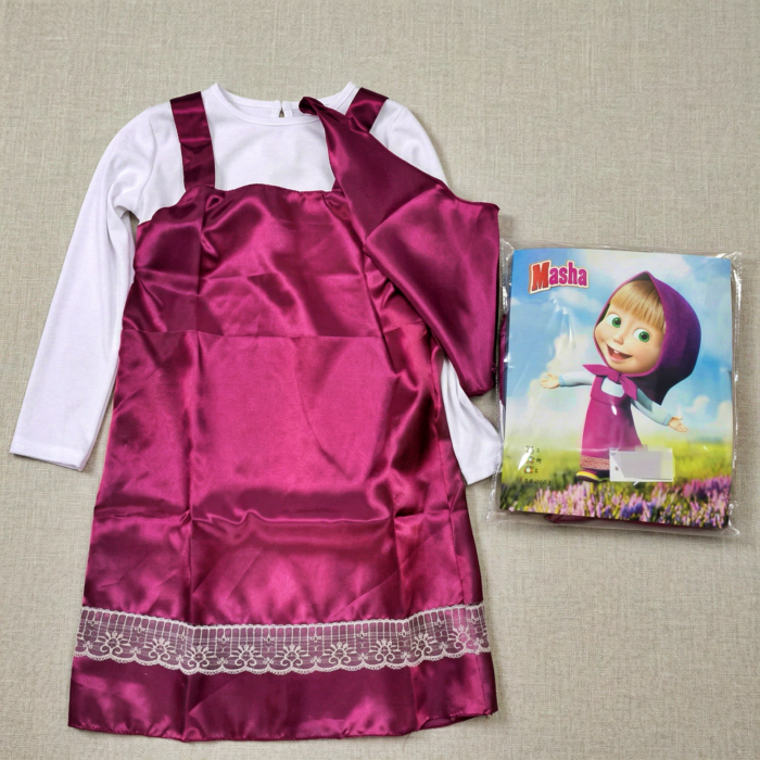 Disfraz de Masha y el oso Vestido Fucsia Manga Larga Niña - Imagen 1