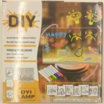 Pizarra Luminiscente DIY 15x15cm con Lámpara LED y Marcadores de Neón