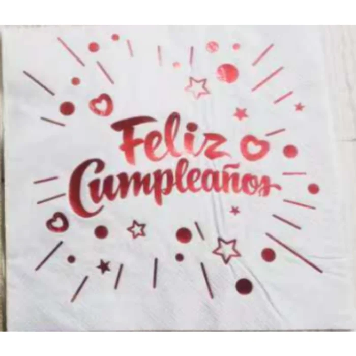Servilleta de papel decorada para cumpleaños x20PCS - Imagen 1