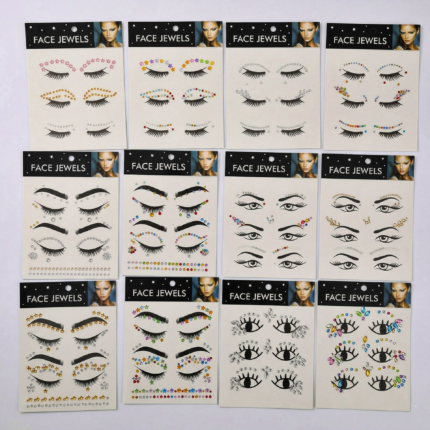 Set Strass Facial Autoadhesivo "Face Jewels" Maquillaje Fiesta