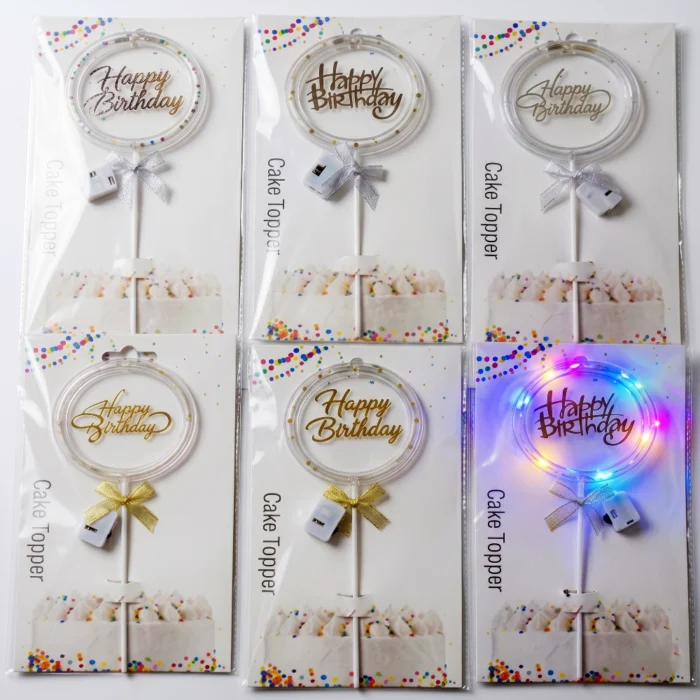 Topper LED para Torta de "Feliz Cumpleaños" - Imagen 1