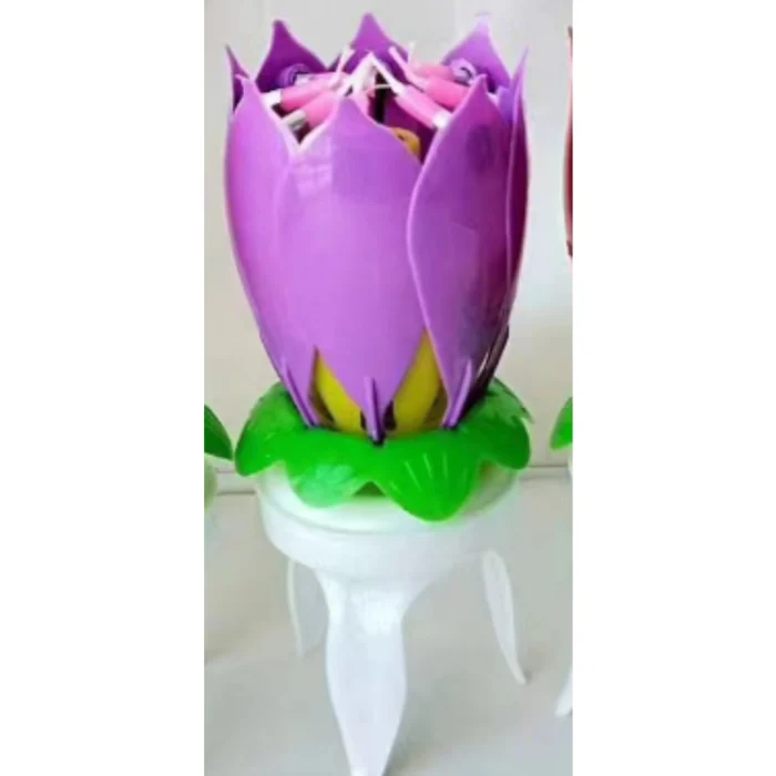 Vela Musical para Cumpleaños con Diseño de Flor de Loto - Imagen 4