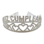 Corona Tiara Feliz Cumpleaños Dorada Strass - Imagen 4