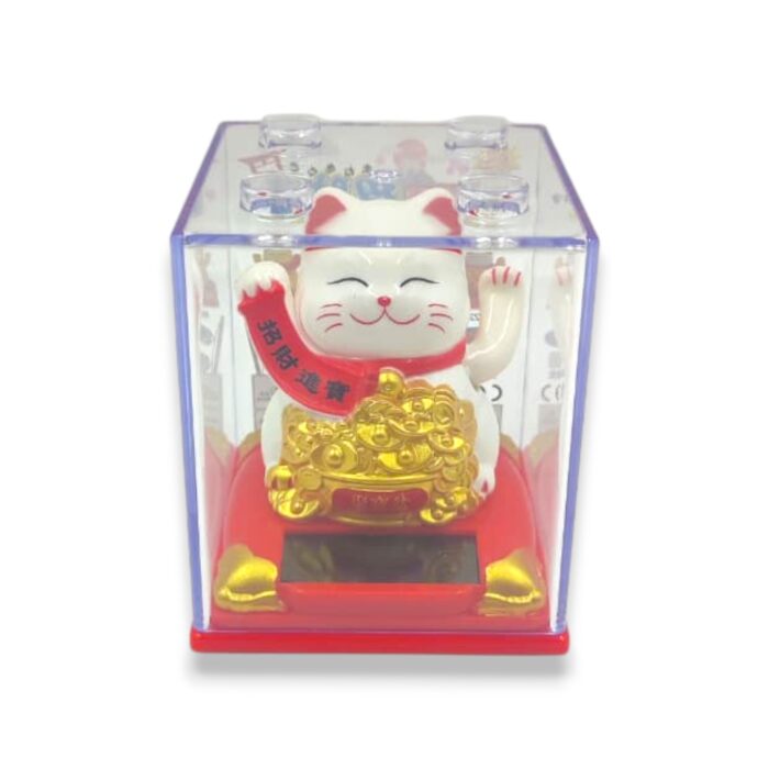 Gato de la Fortuna Maneki Neko con Energía Solar 7x6cm - Imagen 2