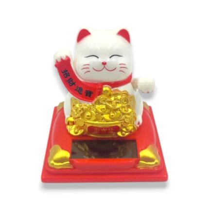 Gato de la Fortuna Maneki Neko con Energía Solar 7x6cm