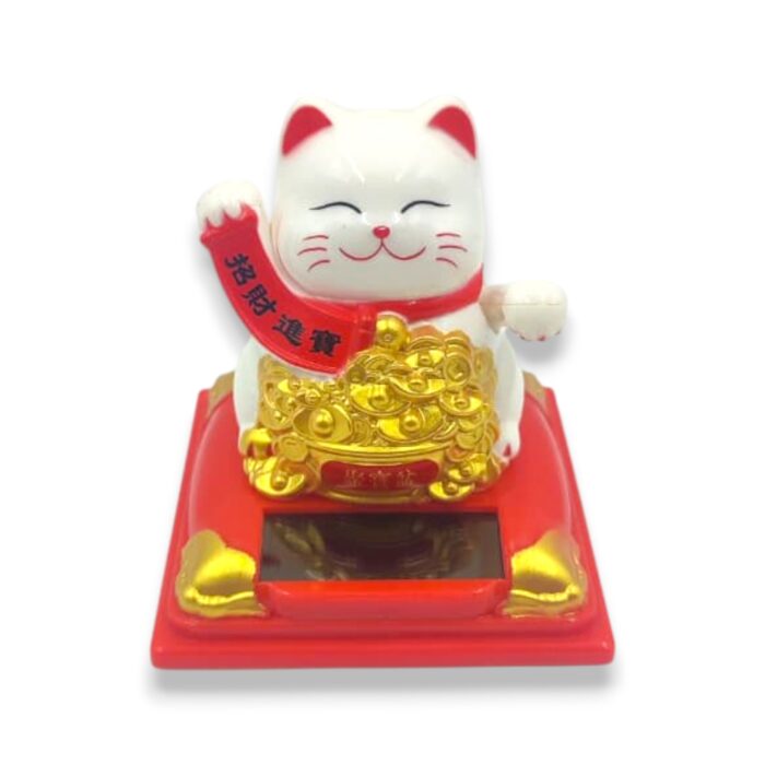Gato de la Fortuna Maneki Neko con Energía Solar 7x6cm - Imagen 1