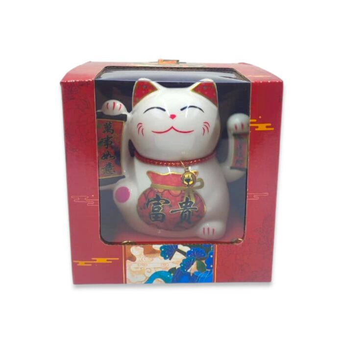 Gato de la Fortuna Maneki Neko con Energía Solar 12x12cm - Imagen 2