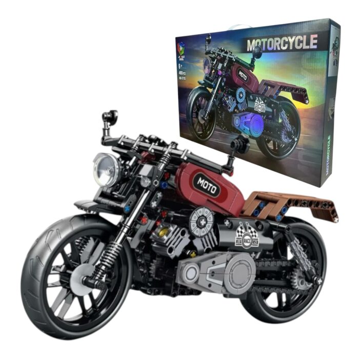 Motocicleta Clásica Armable  Jiqile - 469 Ladrillos - Imagen 1