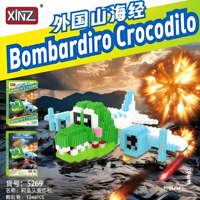 Bloques XINZ Figura Armable "Bombardiro Crocodilo" (1248 piezas) - Imagen 1