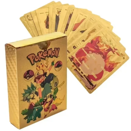Mazo 25 Cartas Pokémon Oro Metálicas No Oficiales